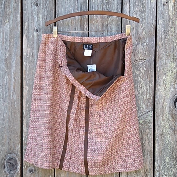 INC Tweed-y Retro Midi Skirt -14- NWT - Picture 15 of 16